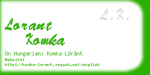 lorant komka business card